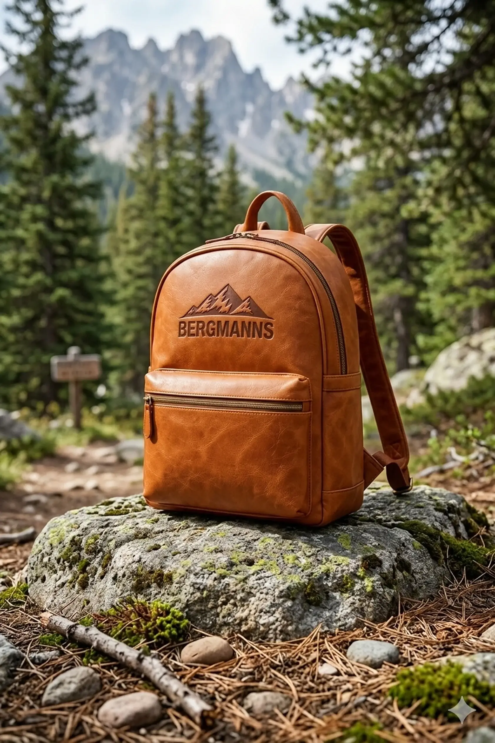 Klassischer Leder-Rucksack